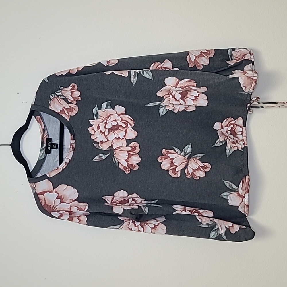 Alyx Gray Pink Floral Print Jersey Knit Top
